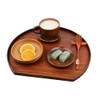 Adosio Wooden Serving Tray Half Moon Shaped Food Bread Platter
