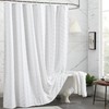 White Boho Fabric Shower Curtain 72 x 72 Inches, Modern