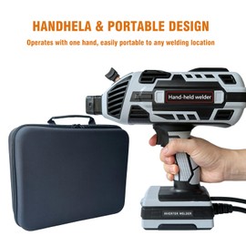 Portable Welding Machine with IGBT Inverter and 5 Variable Current Adjustment(20-120A), 110v Handheld Welder Machine for 3/32"-1/8" Welding Rods, Electric ARC Welder kit with Carrying Case, Grey