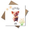WBdesignz Thank You Card with Envelope - Cute Pig with