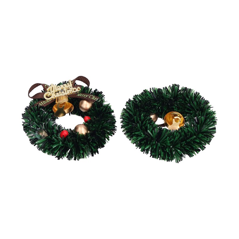 10Pcs Christmas Wreaths Miniature Scene Models Dollhouse Accessories for Above