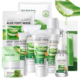Leogony 10PCS Skin Care Sets for Women, Aloe Vera Gift Set for Teenage Girls, Face Skincare for Teen Girl
