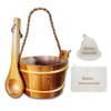 Red Cedar Large Sauna Bucket with Ladle, with Sauna Hat