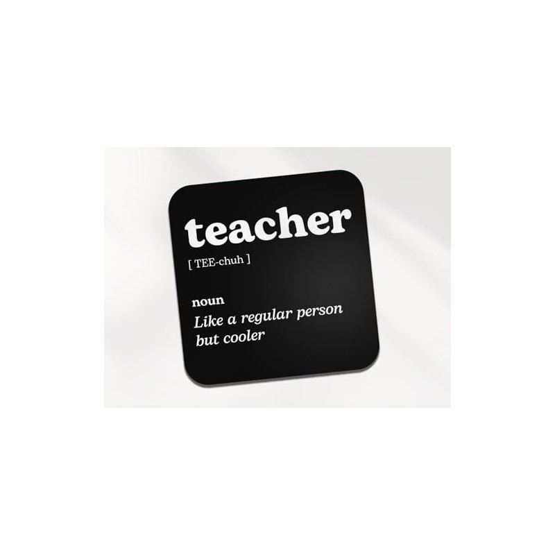 Teacher Square Coaster - Tutor Dictionary Regular But Cooler Definition