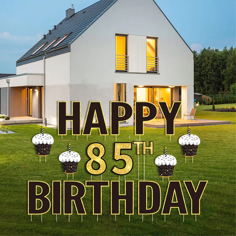 20Pcs 15" Large Happy 85th Birthday Party Yard Signs with