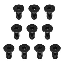PATIKIL Hex Socket Cap Screw 1/4-20 x 5/8" Flat Head Socket Cap Bolts Pack of 10 Flat Counter Sink Bolts Carbon Steel Hex Socket Drive Machine Screw Full Thread Black Oxide, Grade 10.9