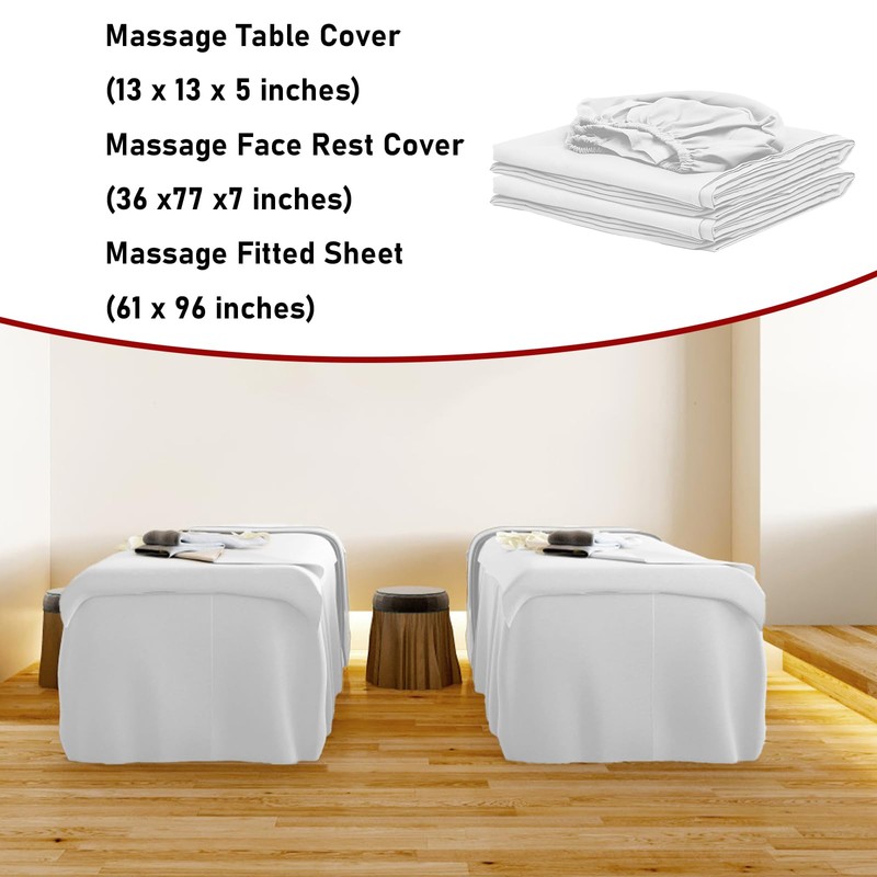 3 Piece Microfiber Massage Table Sheet Set, Beauty Massage Bed