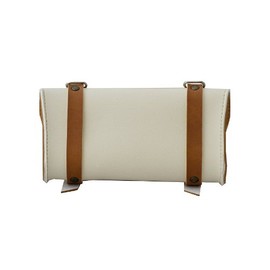 Montegrappa Saddle Bag Leather Bicycle Bag Tool Bag Bi-Colour Crema (Light Brown) Made in Italy