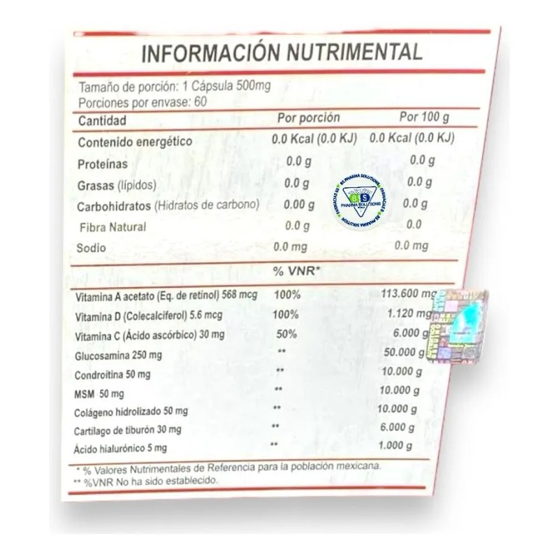 G-fx Plus Caja C60 Reparador De Articulaciones Caps