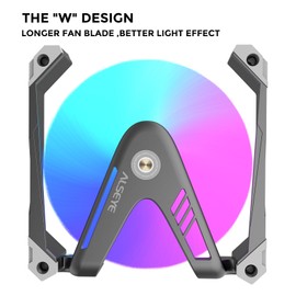 ALSEYE W12 Pro Case Fan, Extraordinary 'W' Designed PC Fans, Full Aluminium Frame 120mm ARGB & PWM Computer Case Fan (Black)