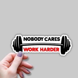 (3pcs) Nobody Cares Work Harder Sticker Motivational Sayings Inspirational Quotes Vinyl Decal Stickers for Tumbler Kindle Laptop Water Bottles Phone Books - Size 3x1.1