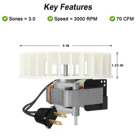 S97017646 Bathroom Exhaust Fan Motor (Model S99080592) & Blower Wheel Assembly – Quiet, High-Performance – Compatible with 605P, 665P, 665SP, 665RP, 665F, 665RF, 668P, 668RP, 9965, 9905, 605RP