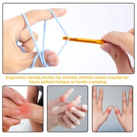 HangYu 31 Pack Crochet Hook Set, 13 Pcs Handle Aluminum Knitting Crochet Supplies(2-9mm), Multicolor Knitting Needles Craft Making Tool with Case