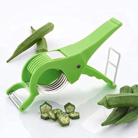 Plastic Vegetable slicer Vegetable Chopper Bhindi cuuting tool Multi slicer with peeler (Multi) Pack of 1