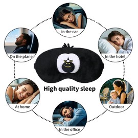 PERFECTSIGHT Sleep Eye Masks, Cute Plush Sleep Eye Cover Lightweight Adjustable Eyeshade Faux Fur Mask Cover for Women Men Sleep Travel Nap, Orang