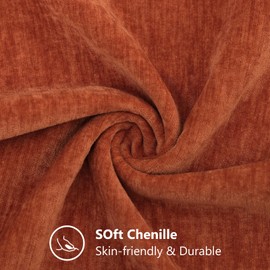 decorUhome Christmas Couch Throw Pillow Covers 20x20 Set of 2, Decorative Soft Chenille Solid Dyed Pillow Covers for Sofa Bed Living Room, Rust