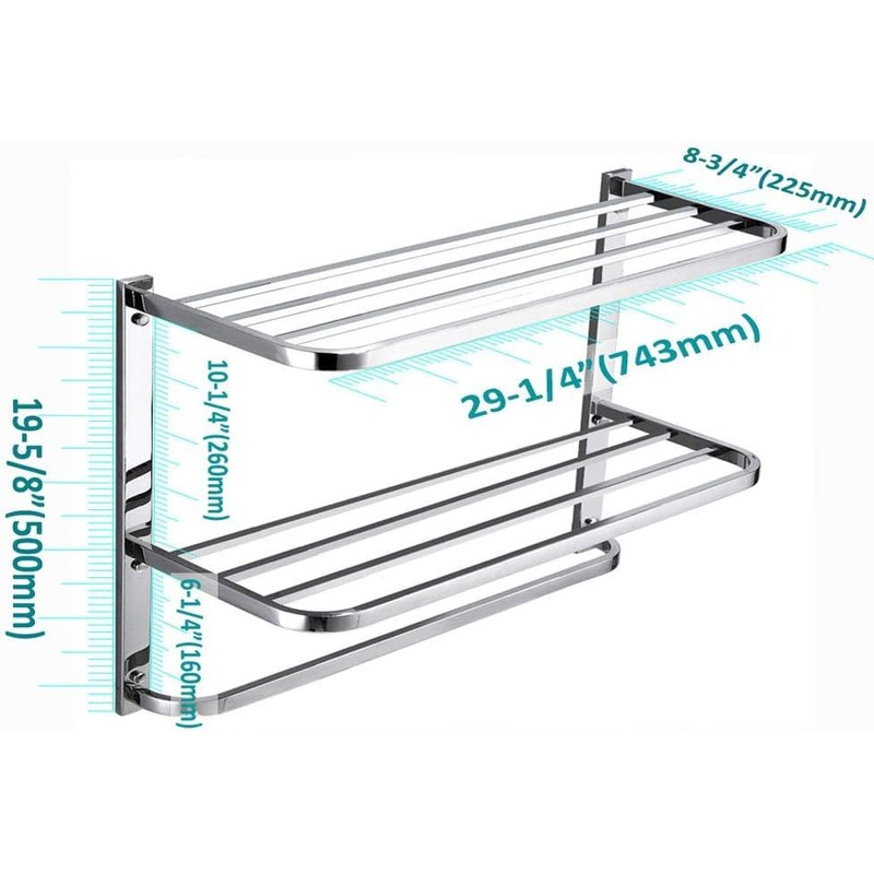 30 Inch Bathroom Towel Rack Towel Bar, 2-Tier Towel Rack