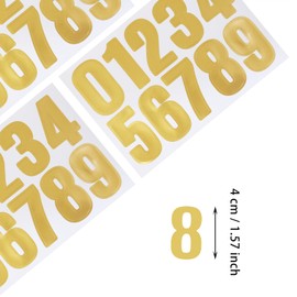 ONLYKXY 10sheet 0-9 Vinyl Self Adhesive Mailbox Number Sticker Marking 1.5in Space Decal Organizing Label Tag for Window Door Car Sign Storage Package Box Bin Can Home Business Yard Address (Gold)