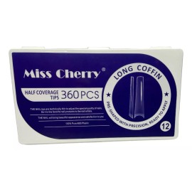 Miss Cherry Tip Coffin Extra Largo Xxl 360 Piezas Uñas Acrilico
