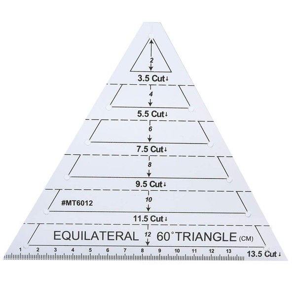 Equilateral Triangle Quilting Ruler,Acrylic High Transparency Triangle Ruler,60 Degree Ruler