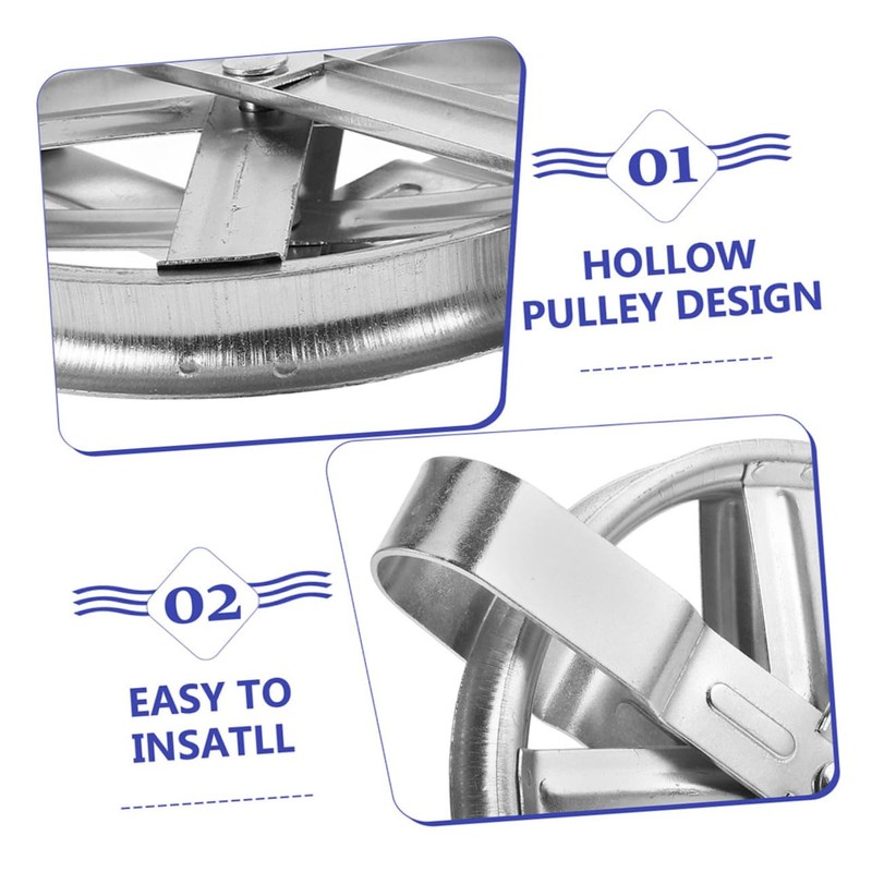 Hohopeti 2Pcs Clothesline Pulley Kit Washing Line Pulley System for