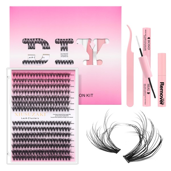 XIUSUZAKI DIY Lash Extension Kit Individual Lash Clusters Kit 280Pcs