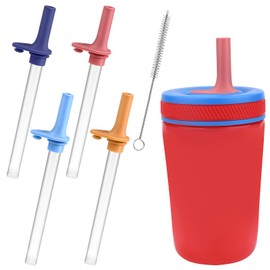 XANGNIER Replacement Straws and Bite Valve Compatible with Zak Designs Kelso 15 oz Tumbler Water Bottle,4 pcs Reusable Silicone Straws with Cleaning Brush for Zak Designs Kelso 12 oz Toddler Cups
