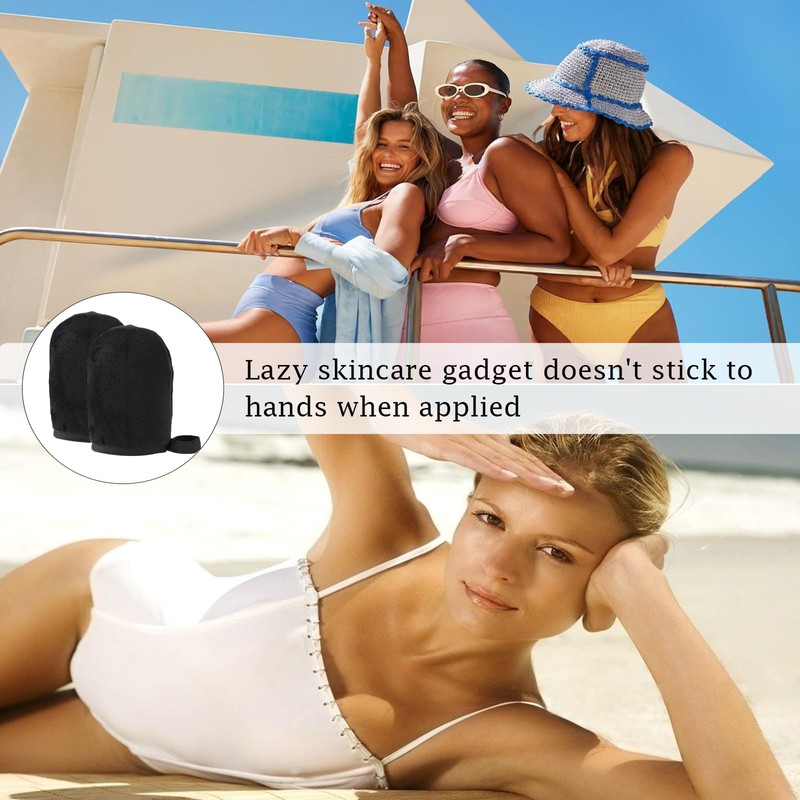 2 PCS Tanning Mitt Washable Self-tanning Application Mitt with Smooth