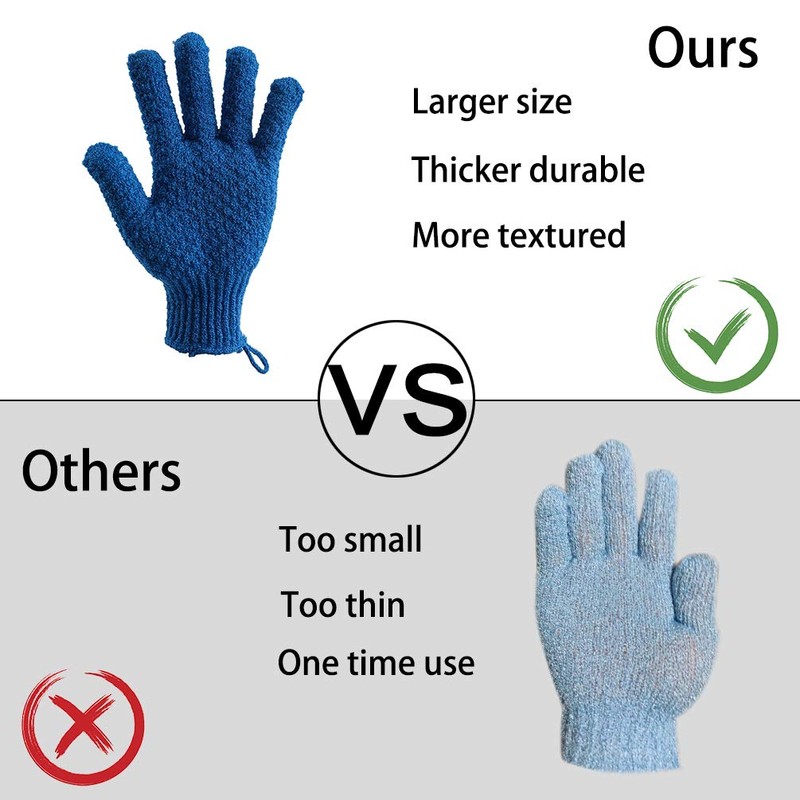 CLEEDY Bath Exfoliating Gloves Scrub - 4 pcs (2 Pair)