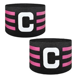 GXGM Pack of 2 Captain's Armband Football Armband Adult Junior Adjustable Captain Bracelet Elastic Captain's Bracelets Football Bracelet Elastic Player's Armband for Men Girls Many Sports, black