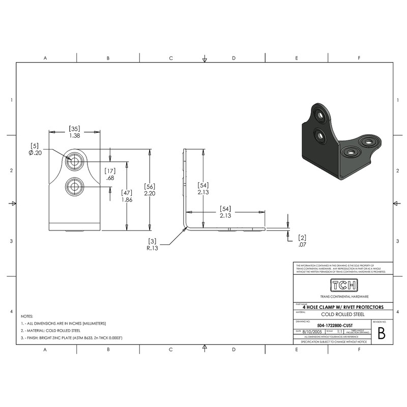 TCH Hardware 8 Pack Steel Corner Bracket - Case Clamp