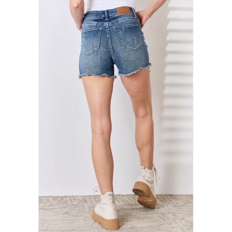 Judy Blue - Pantalones cortos para mujer con control de