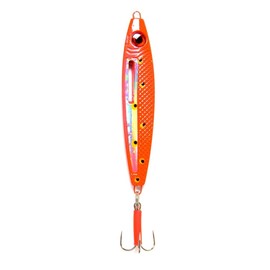 FLADEN Glow Stick Pirk, Luminous Sea Pirk with Drilling, 100 g - 750 g, Yellow/Orange, Lead-Free, Pirk, Norway Pirk (Orange, 400 g)