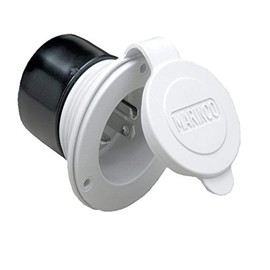 ParkPower by Marinco 200BBIW.RV RV Front Mount 20 Amp, 125V White Power Inlet