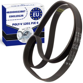 Washing Machine Belt Poly-V 1201 PJE 6 with the Original Code 482000022887 C00119126 for Whirlpool for Ariston for Indesit - MADE IN EU - Warranty 10 Years – MONTERAL