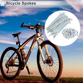 RATCHROLL 1 Set Universal Bicycle Spokes 12G 87mm Length Bike Wheel Spokes Nipple Silver Tone Carbon Steel Galvanized
