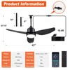 BZX Waterproof Outdoor Ceiling-Fan with Light - 42" Modern Ceiling