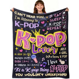 Uckoq Kpop Gifts for Teens Girls Women, Kpop Soft Throw Blanket 60"x50"