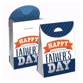 Big Dot of Happiness Happy Father's Day - We Love Dad Gift Favor Bags - Party Goodie Boxes - Set of 12