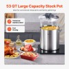 53QT Stainless Steel Stockpot with Lid Handle for Kitchen Cooking