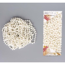7.2m (24ft) Pearl Shiny Christmas Bead Chain Metallic Xmas Beaded Garland Artificial Pearls Tinsel For Christmas Tree Hanging Decorations DIY Art & Crafts Jeweller
