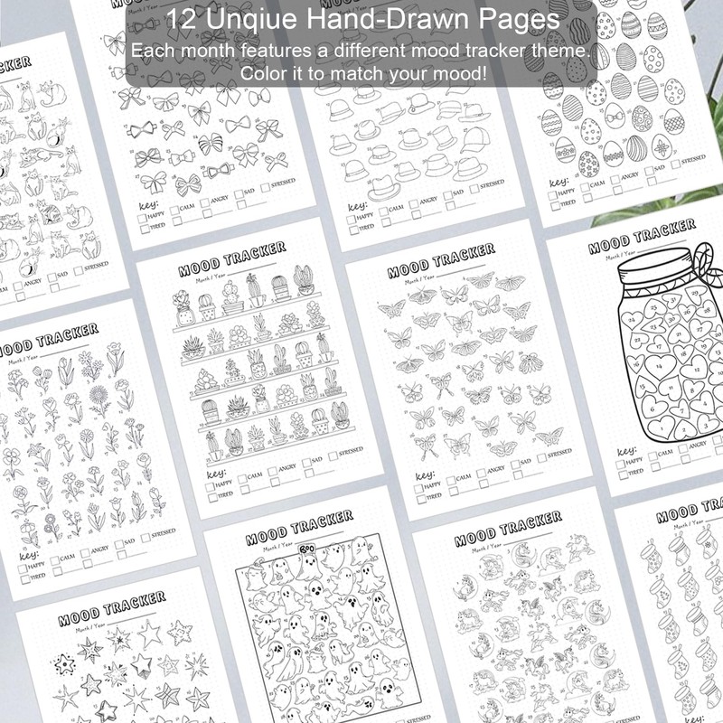 SIMSIMY Dotted Journal Notebook with Premade Bullet Templates, Pre-made Dot