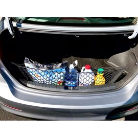 EACCESSORIES EA Trunk Organizer Cargo Net for Hyundai Elantra 2017-2023 – Envelope Style Cargo Net for Sedan - Premium Mesh Car Trunk Organizer Vehicle Carrier Storage - Compatible with Elantra