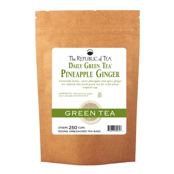 The Republic of Tea – Pineapple Ginger Daily Green Tea, 250 Tea Bags