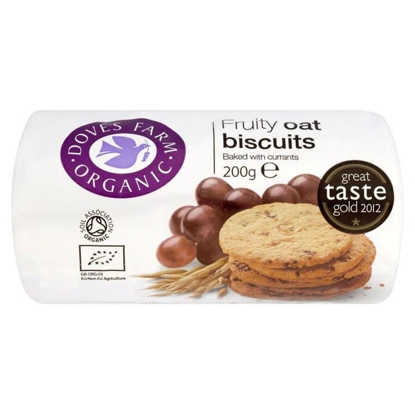 Doves Farm Organic Fruity Oat Biscuits (200g) - Pack of 6