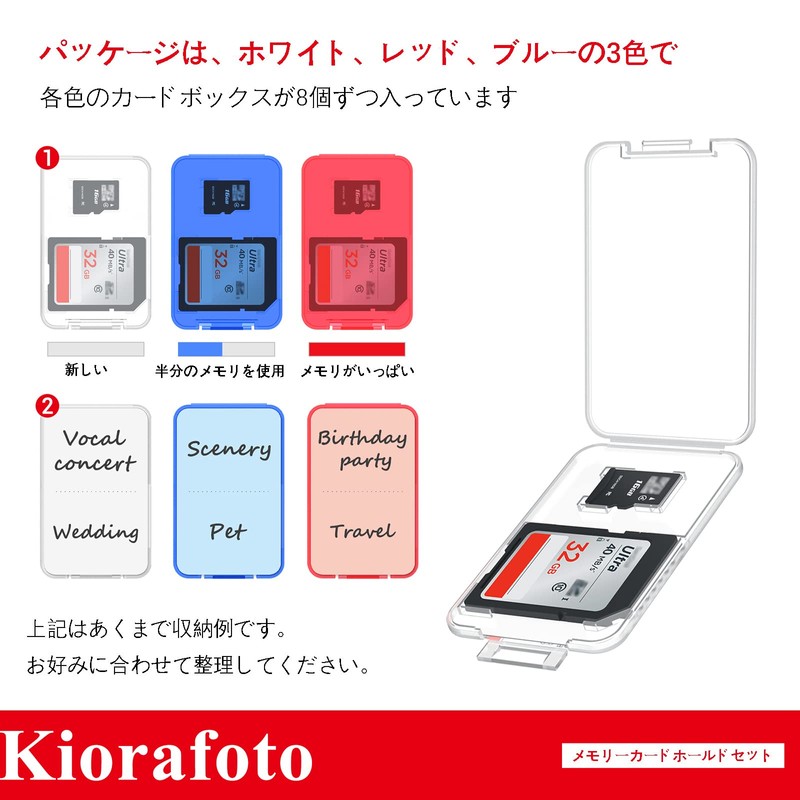 Large Capacity SD & Micro SD Card Storage Case, Red