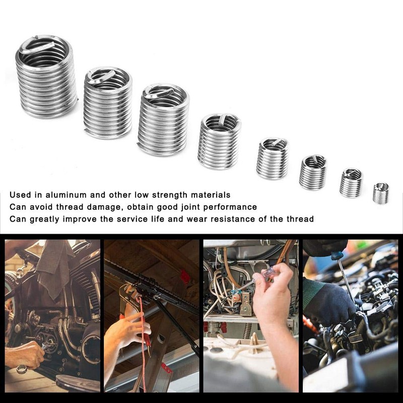 Thread Inserts, 200 Pieces 304 Stainless Steel Thread Repair Insert,