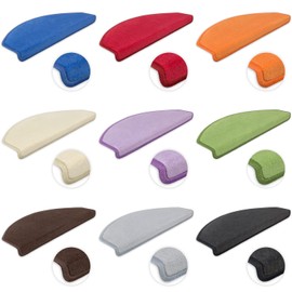 Kettelservice-Metzker Vorwerk Stair Mats Plain Semicircular 65 x 24 x 4 cm Olive Green Pack of 1