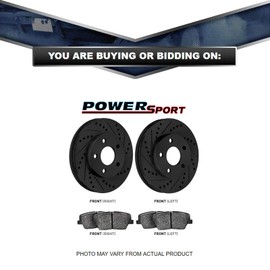 Power Sport PowerSport Front Brakes and Rotors Kit |Front Brake Pads| Brake Rotors and Pads| Ceramic Brake Pads and Rotors |fits 2011-2015 Mini Cooper