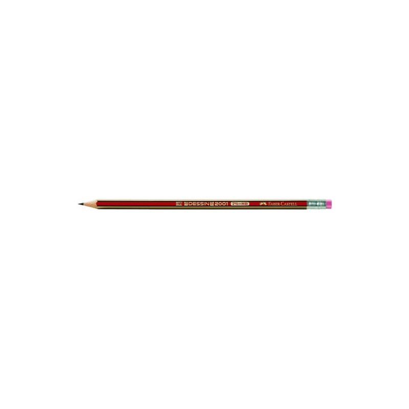Faber-Castell Dessin HB Pencil with Eraser Tip (Pack of 12)